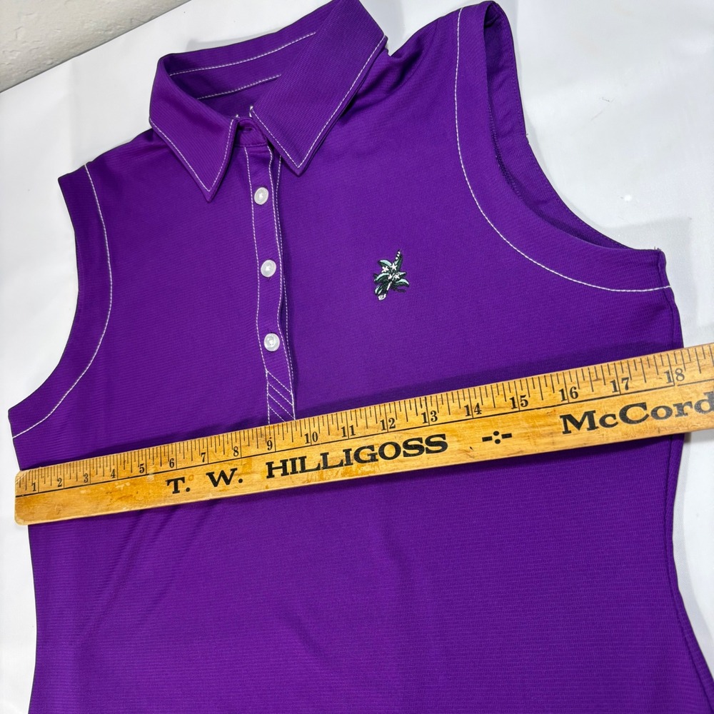 Cutter & Buck Womens Purple DryTec Sleeveless Golf Polo Top‎ UPF 50+ Medium - Picture 9 of 10